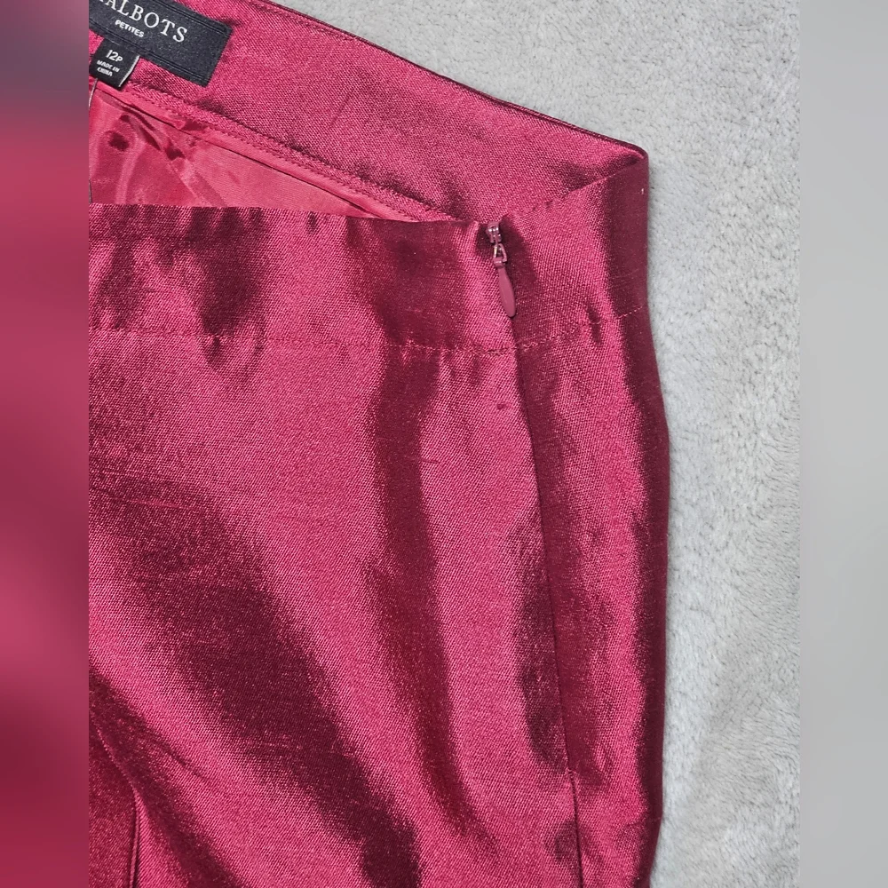Talbots Women's Lightweight Red Dress Pants 12P Hidden‎ Zipper NWT. - Picture 10 of 15